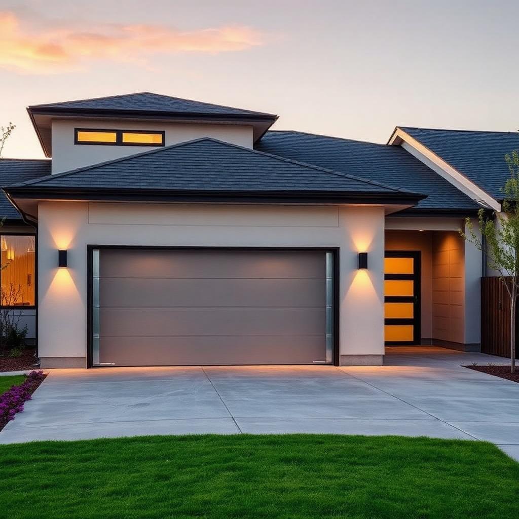 Modern home with professional garage door installation by Garage Door Nashville